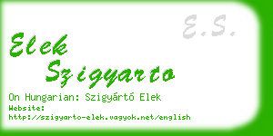 elek szigyarto business card